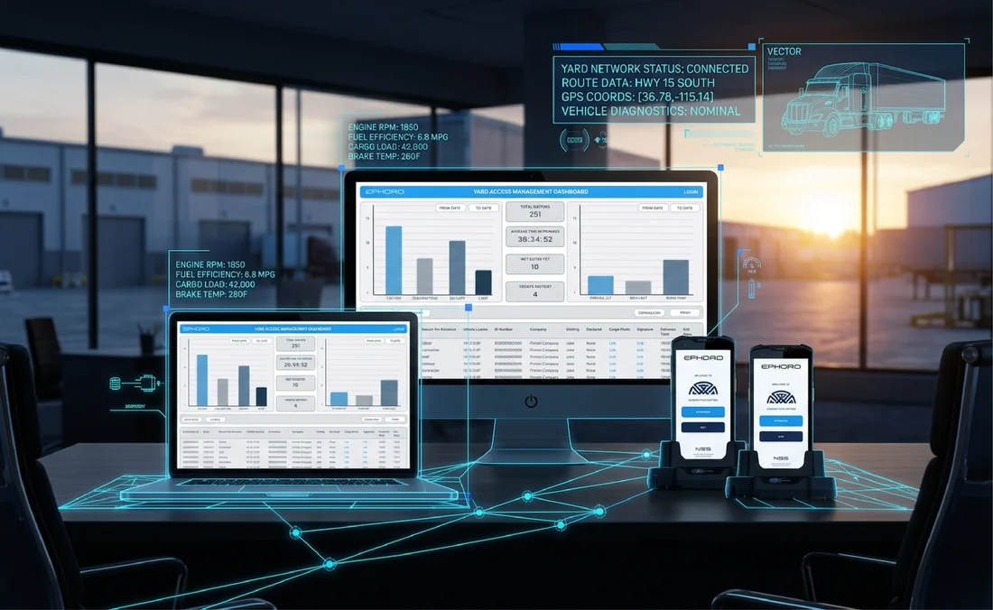Ephoro dashboard and rugged handheld devices in a logistics yard